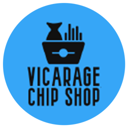 Vicarage Chippy logo.